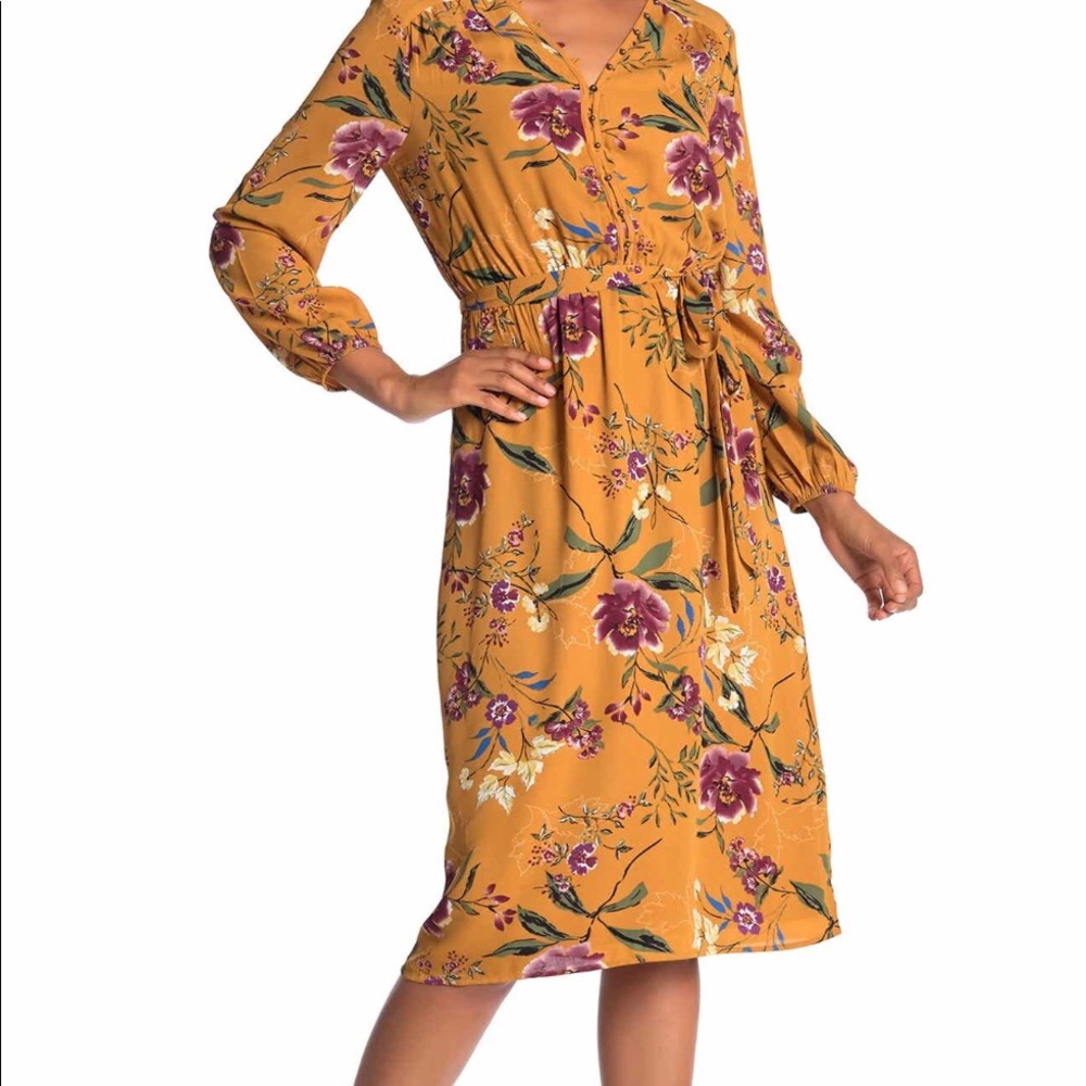 DR2 by Daniel Rainn 3/4 Sleeve Midi Dress XL